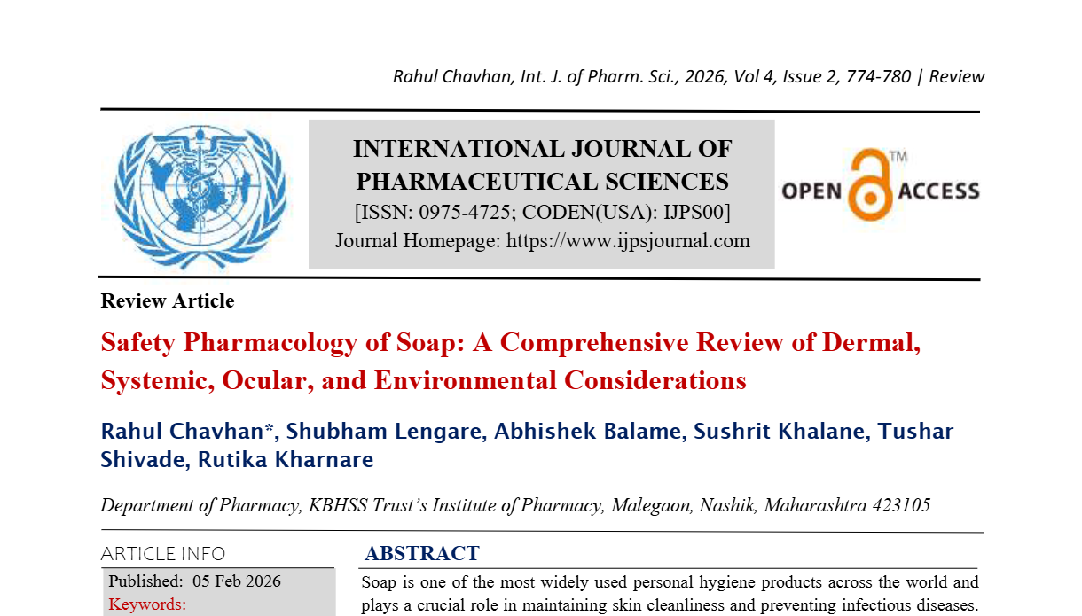 Safety Pharmacology of Soap: A Comprehensive Review of Dermal, Systemic, Ocular, and Environmental Considerations