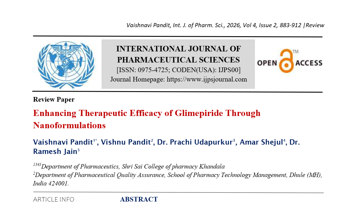 Enhancing Therapeutic Efficacy of Glimepiride Through Nanoformulations.