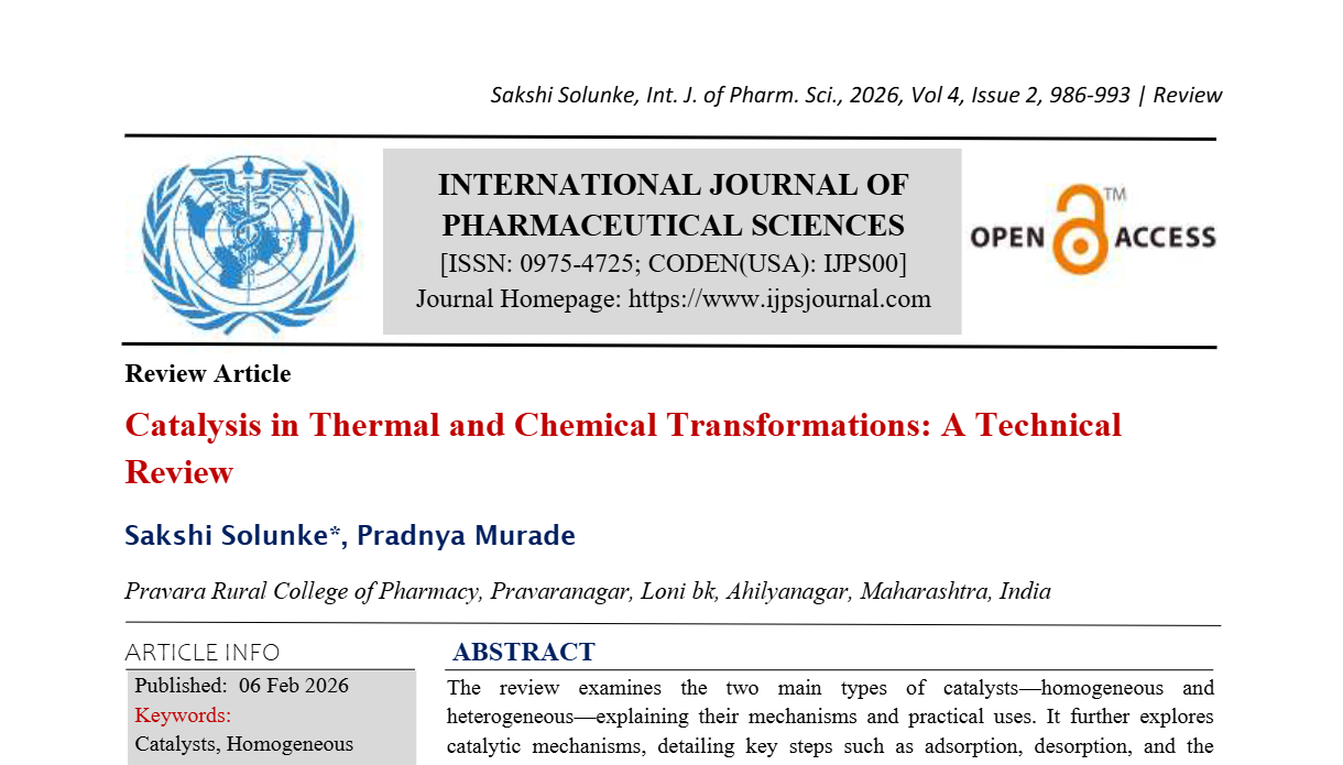 Catalysis in Thermal and Chemical Transformations: A Technical Review