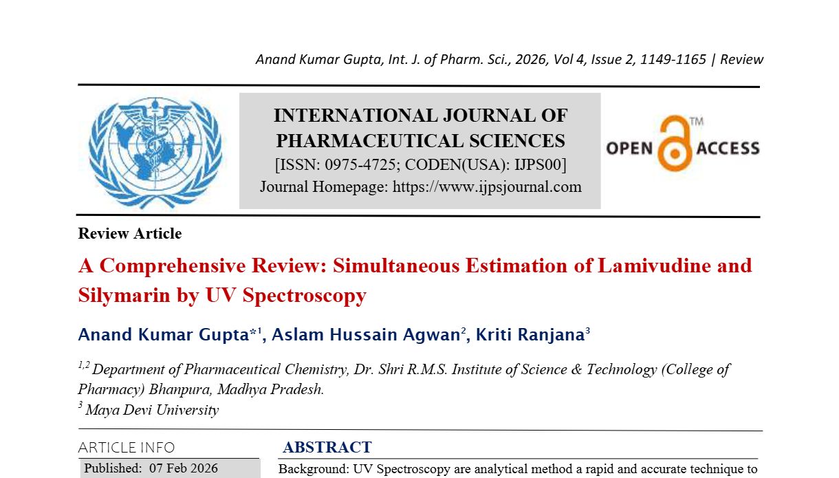 A Comprehensive Review: Simultaneous Estimation of Lamivudine and Silymarin by UV Spectroscopy