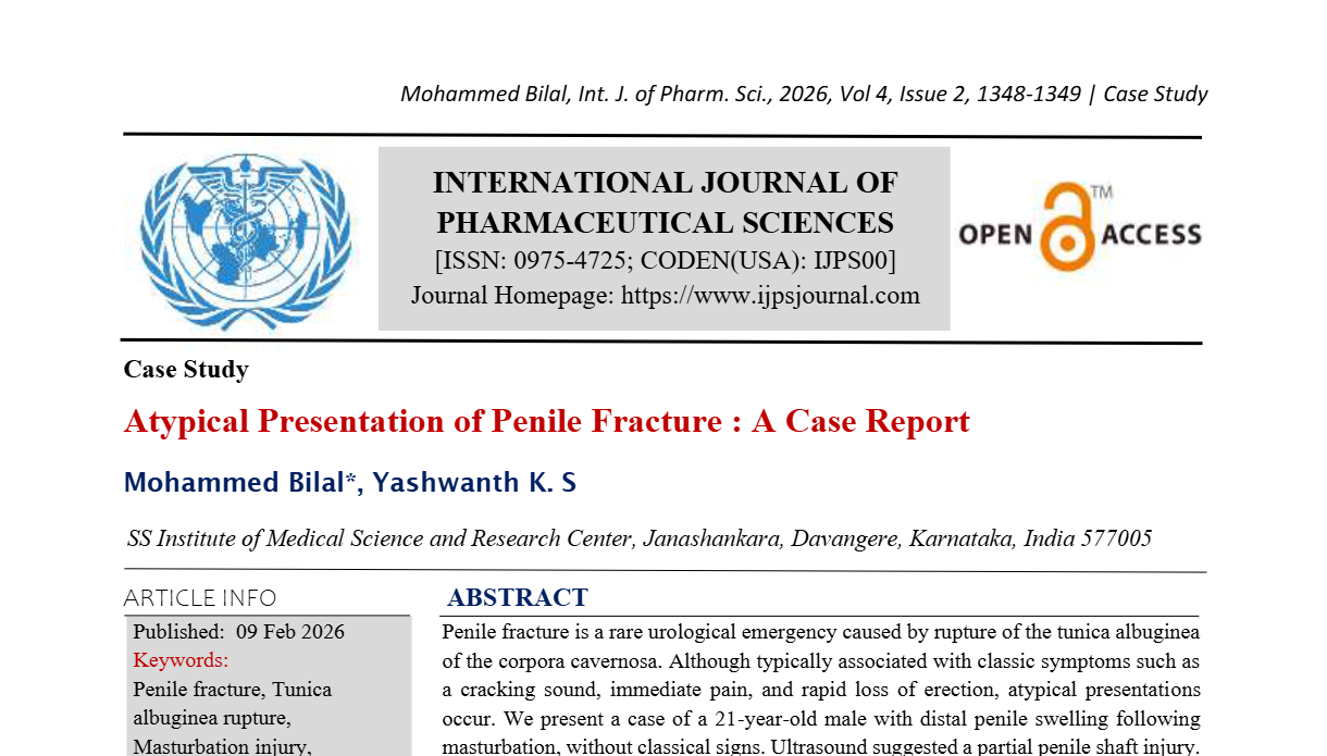Atypical Presentation of Penile Fracture : A Case Report