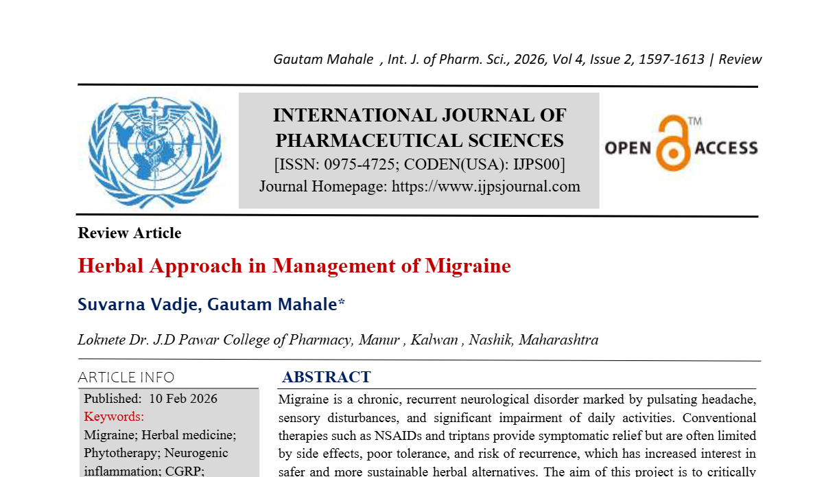 Herbal Approach in Management of Migraine