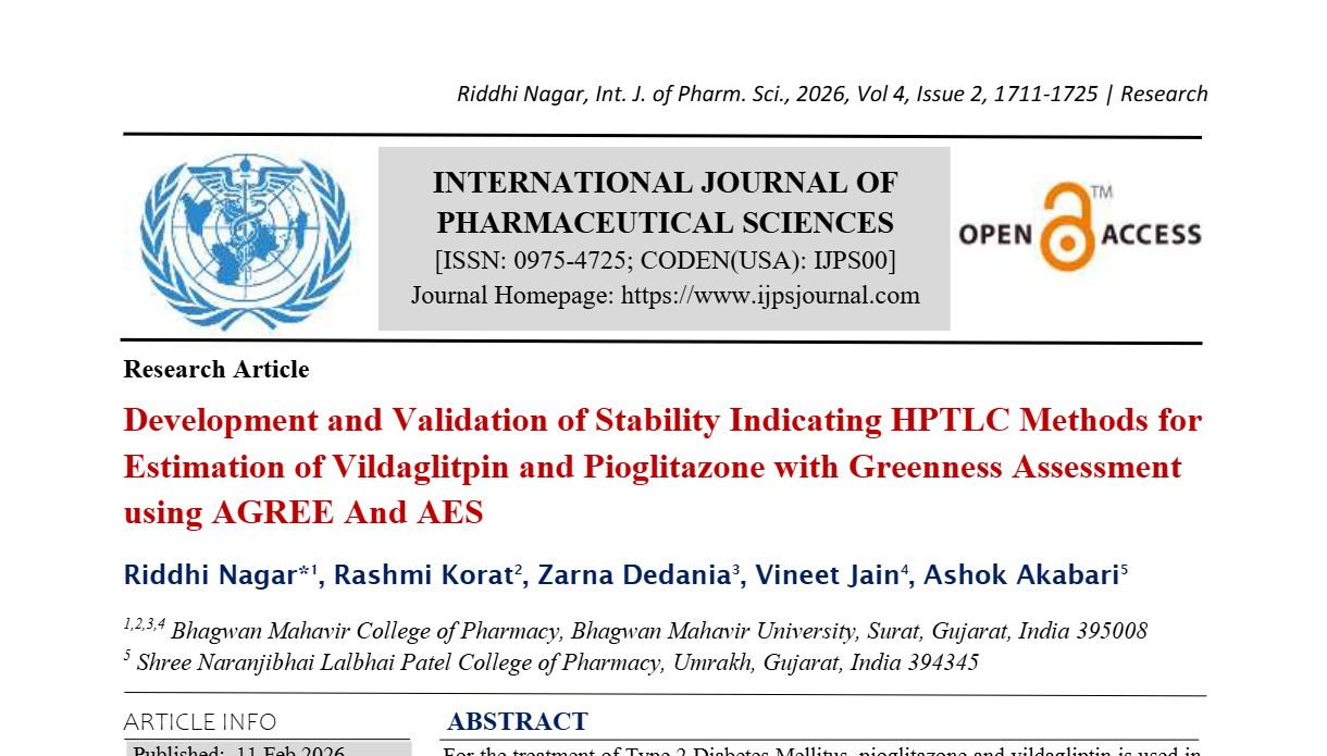 Development and Validation of Stability Indicating HPTLC Methods for Estimation of Vildaglitpin and Pioglitazone with Greenness Assessment using AGREE And AES