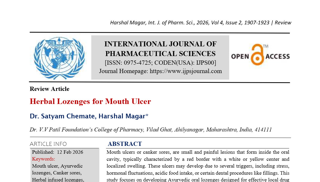 Herbal Lozenges for Mouth Ulcer