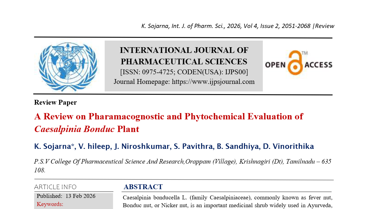 A Review on Pharamacognostic and Phytochemical Evaluation of Caesalpinia Bonduc Plant