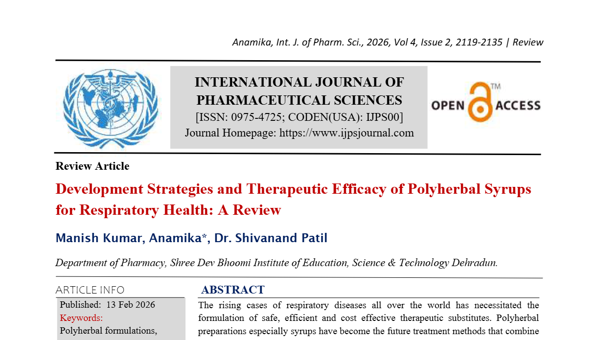 Development Strategies and Therapeutic Efficacy of Polyherbal Syrups for Respiratory Health: A Review