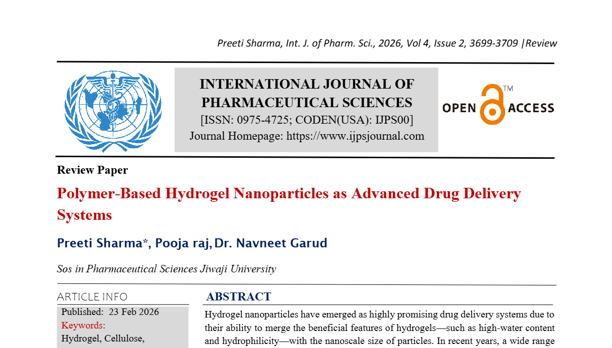 Polymer-Based Hydrogel Nanoparticles as Advanced Drug Delivery Systems ...