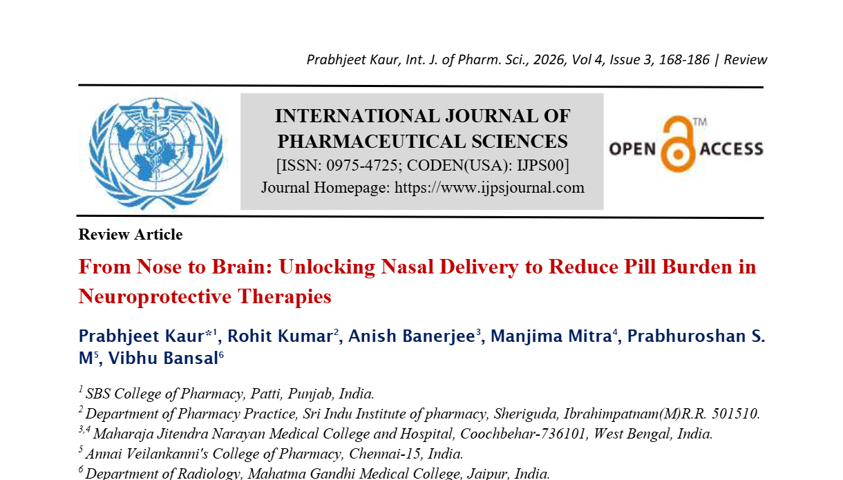 From Nose to Brain: Unlocking Nasal Delivery to Reduce Pill Burden in Neuroprotective Therapies