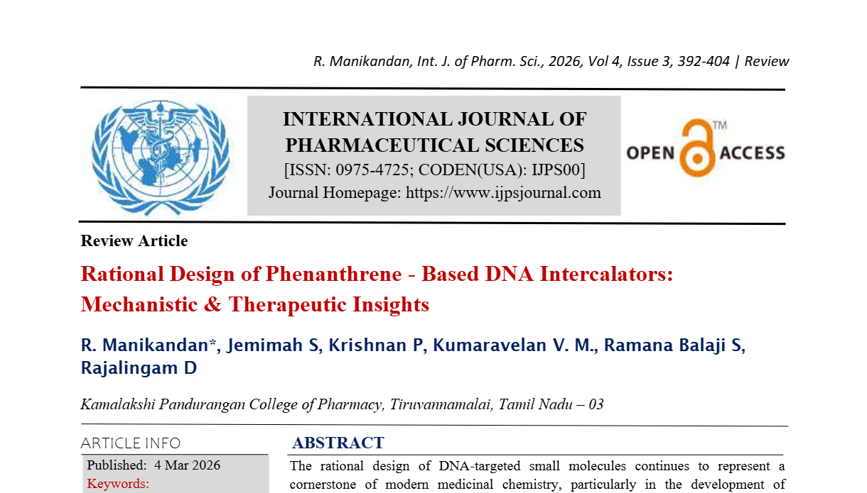Rational Design of Phenanthrene - Based DNA Intercalators: Mechanistic & Therapeutic Insights