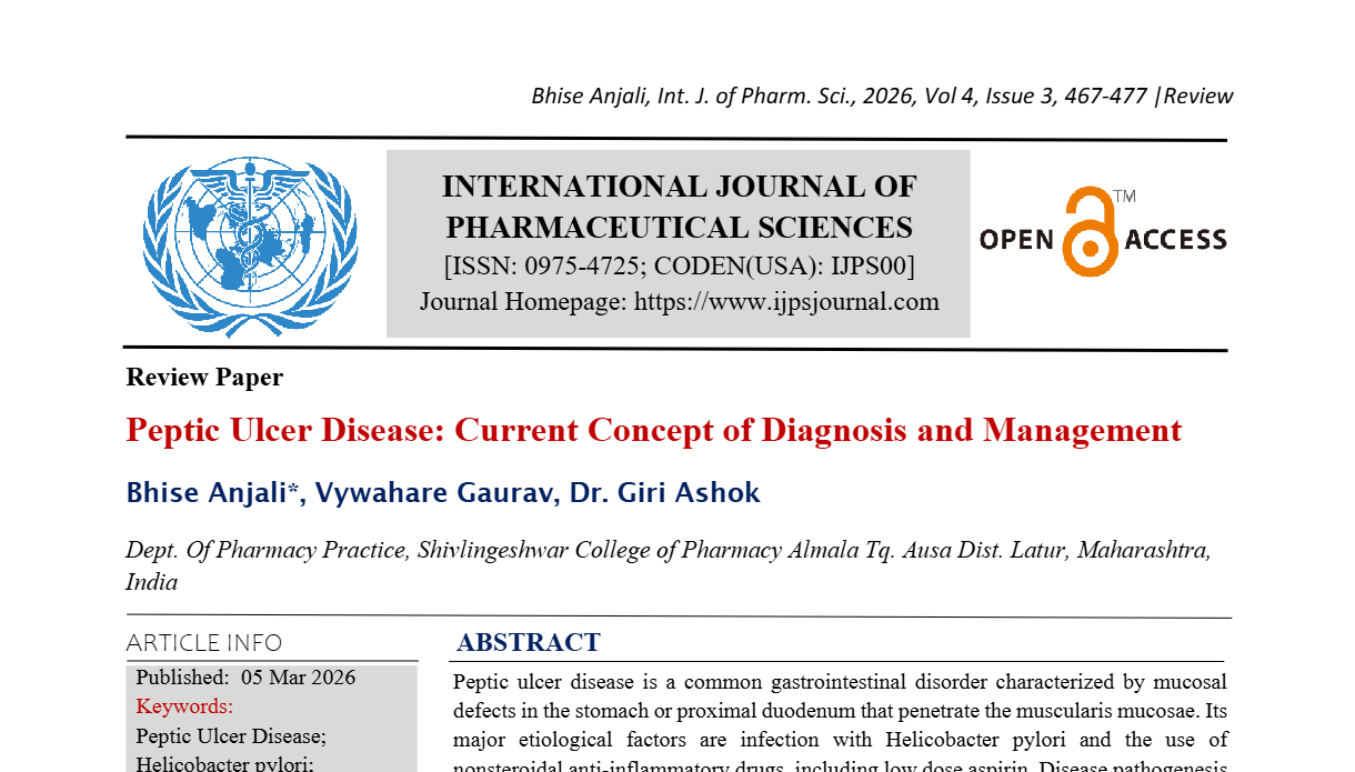 Peptic ulcer disease:  current concept of diagnosis and management