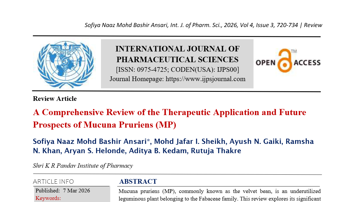 A Comprehensive Review of the Therapeutic Application and Future Prospects of Mucuna Pruriens (MP)