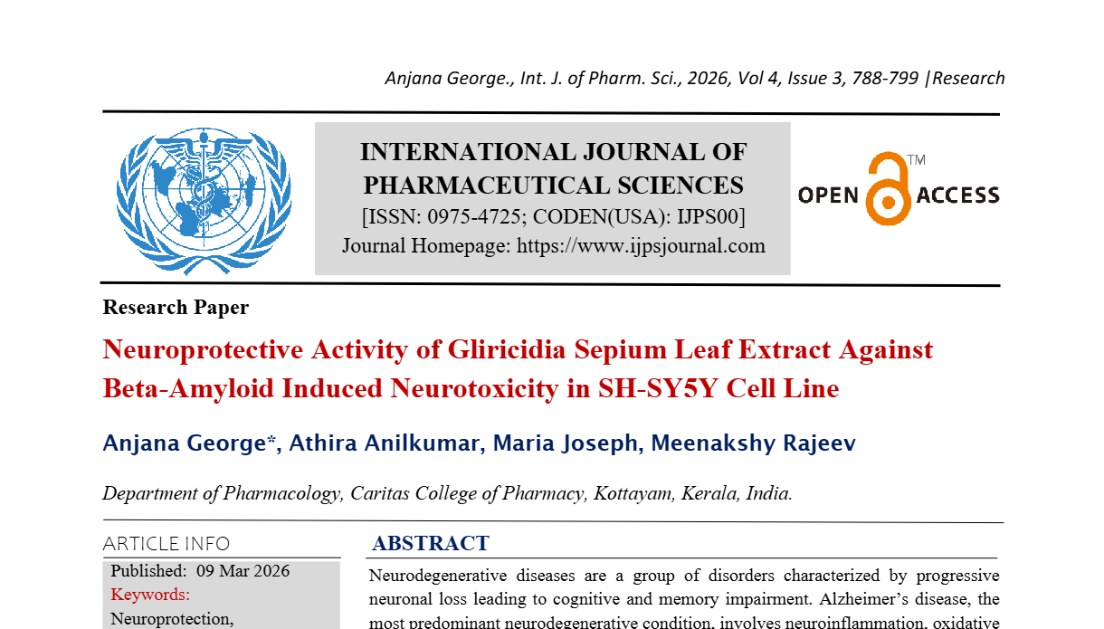 Neuroprotective Activity of Gliricidia Sepium Leaf Extract Against Beta-Amyloid Induced Neurotoxicity in SH-SY5Y Cell Line