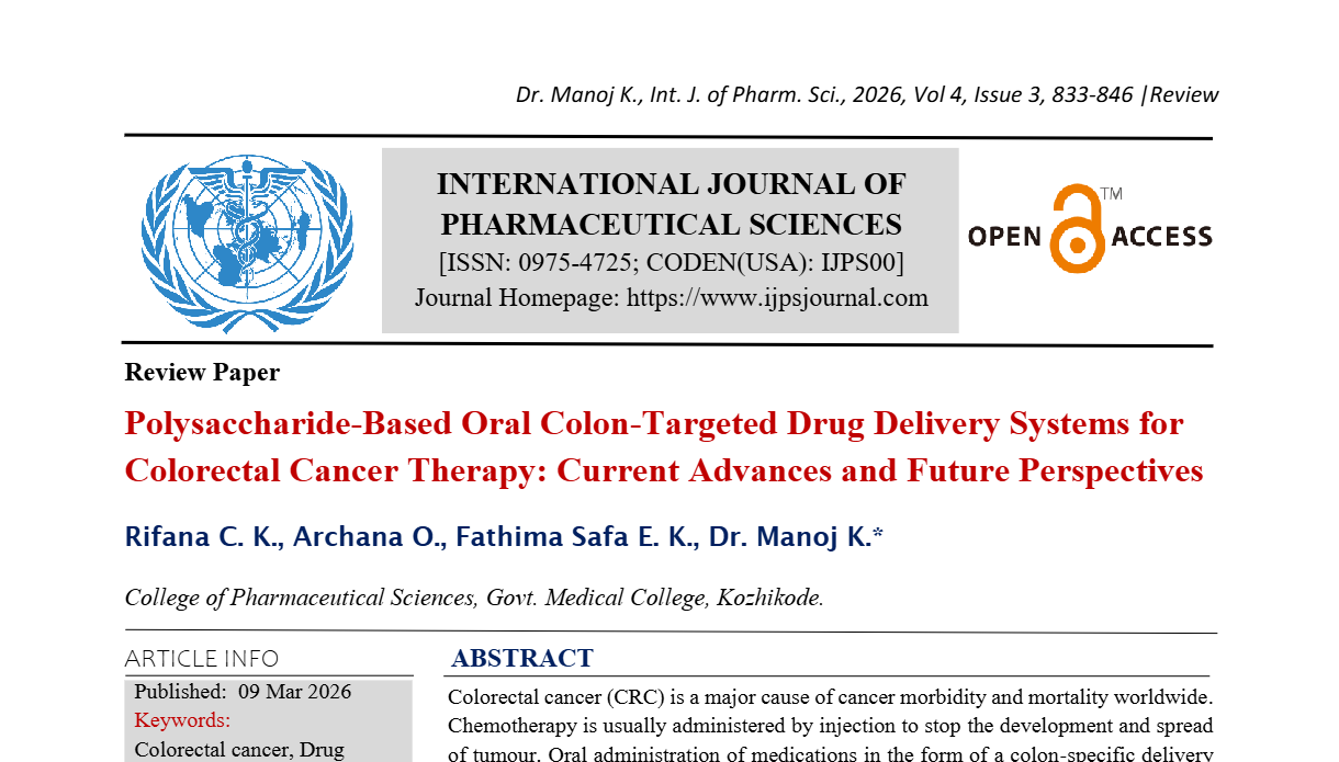 Polysaccharide-Based Oral Colon-Targeted Drug Delivery Systems for Colorectal Cancer Therapy: Current Advances and Future Perspectives