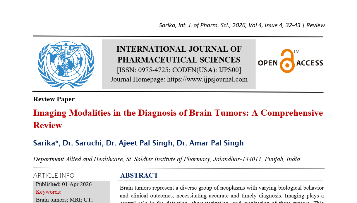 Imaging Modalities in the Diagnosis of Brain Tumors: A Comprehensive Review