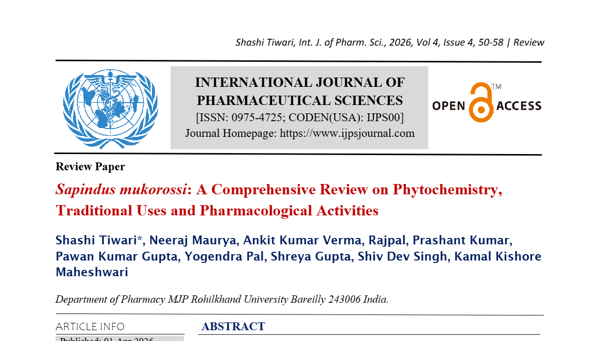 Sapindus mukorossi: A Comprehensive Review on Phytochemistry, Traditional Uses and Pharmacological Activities.