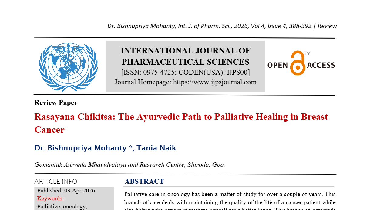 Rasayana Chikitsa: The Ayurvedic Path to Palliative Healing in Breast  Cancer