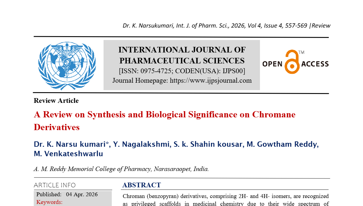 A Review on Synthesis and Biological Significance on Chromane Derivatives