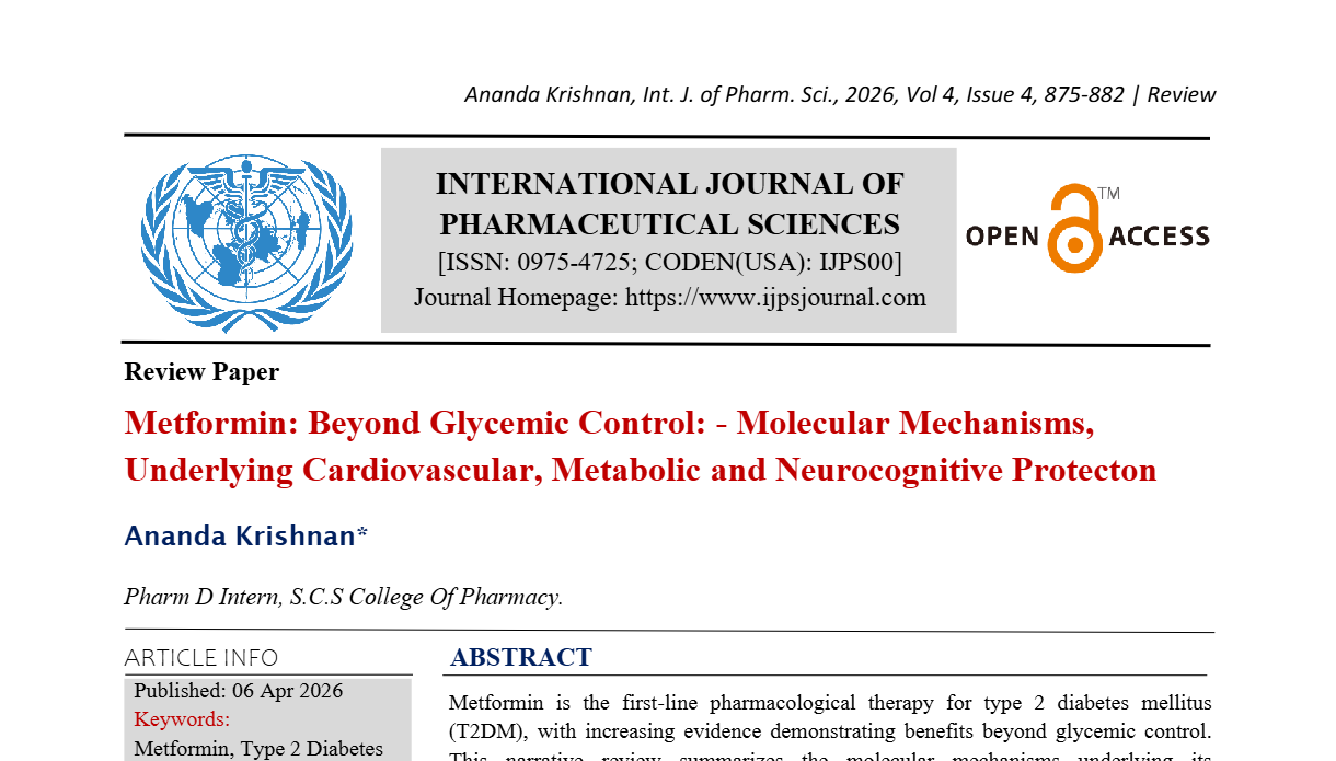 Metformin: Beyond Glycemic Control: - Molecular Mechanisms, Underlying Cardiovascular, Metabolic and Neurocognitive Protecton