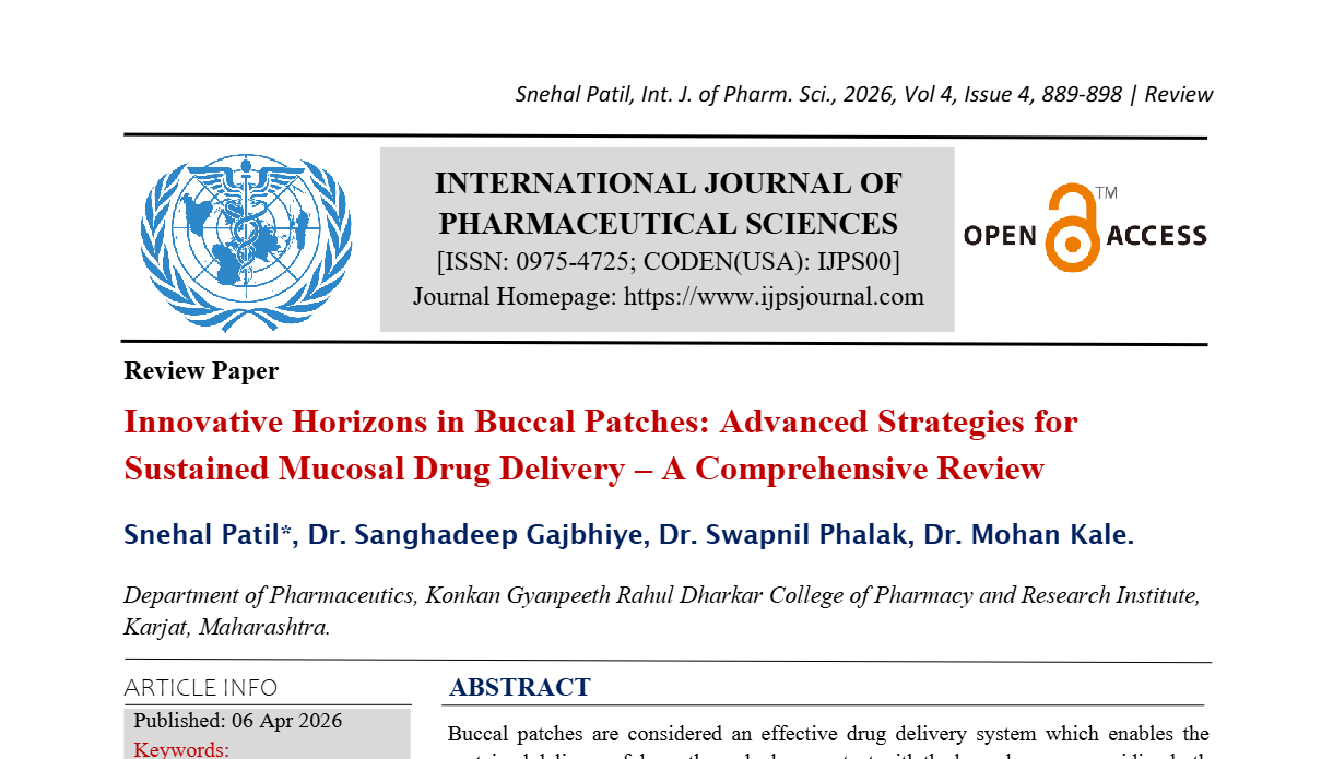 Innovative Horizons in Buccal Patches: Advanced Strategies for Sustained Mucosal Drug Delivery – A Comprehensive Review