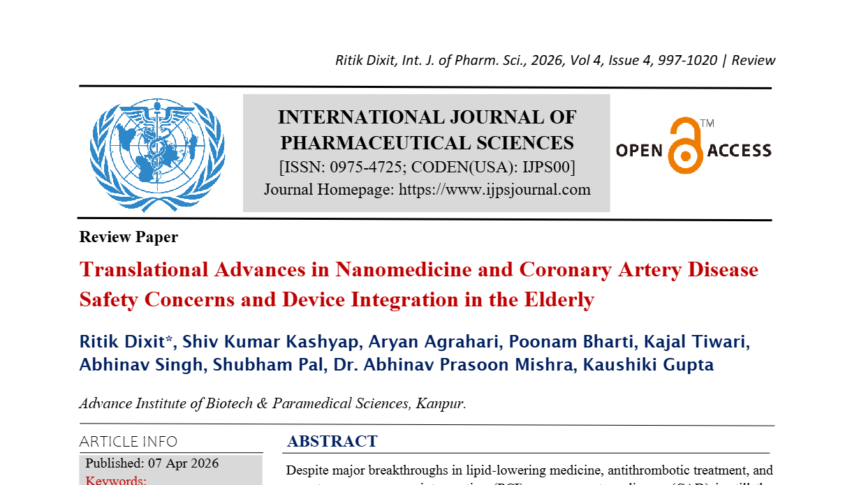 Translational Advances in Nanomedicine and Coronary Artery Disease Safety  Concerns and Device Integration in the Elderly