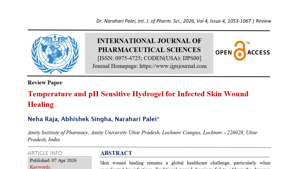 Temperature and pH Sensitive Hydrogel for Infected Skin Wound Healing