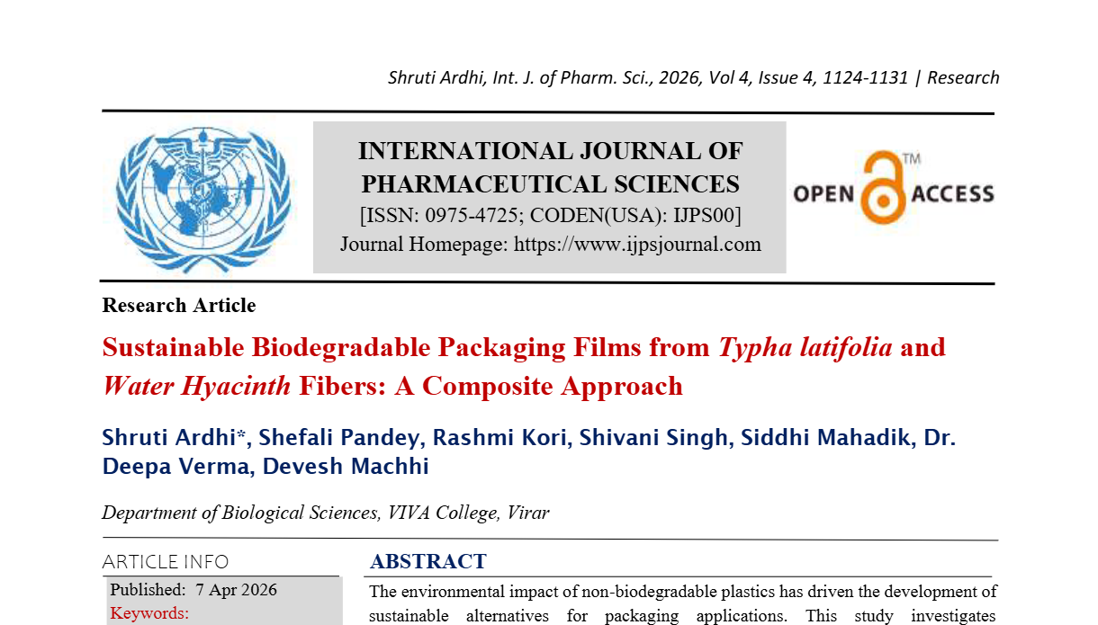 Sustainable Biodegradable Packaging Films from Typha latifolia and Water Hyacinth Fibers: A Composite Approach  