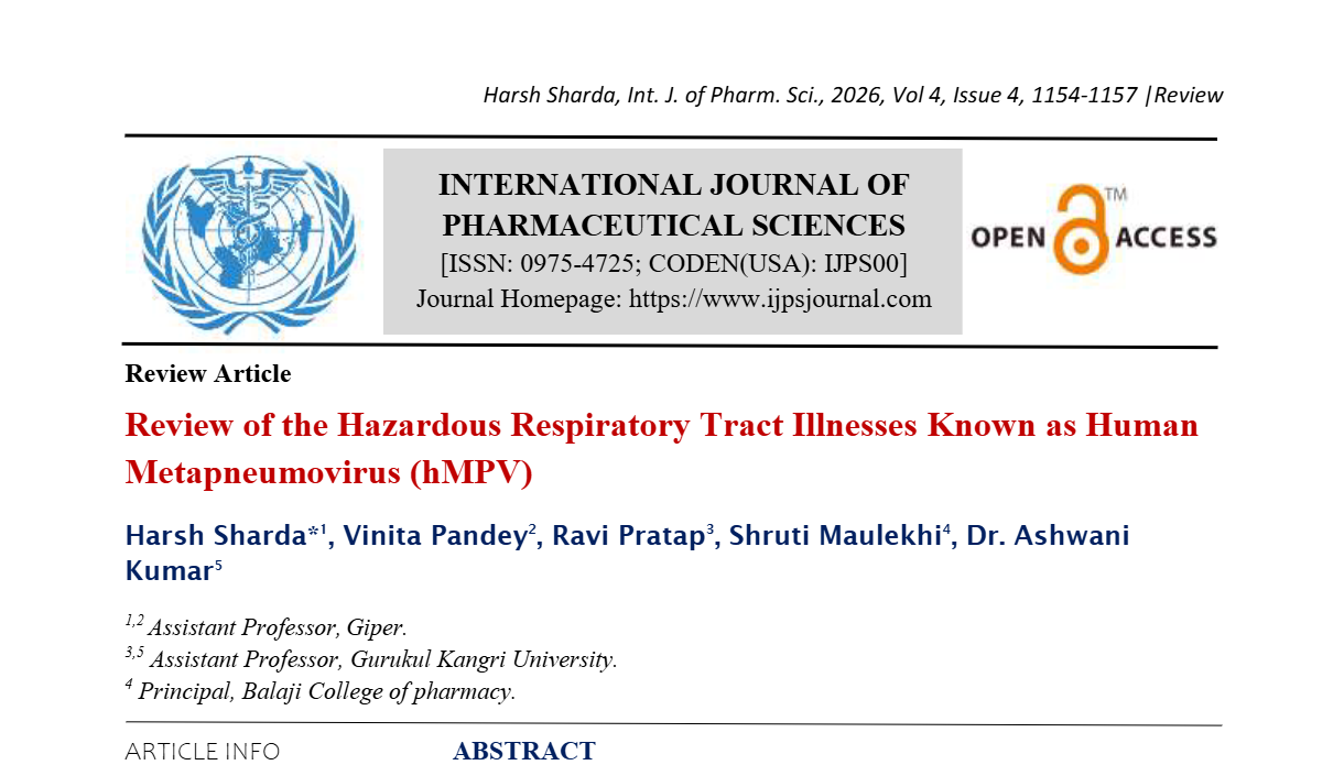 Review of the Hazardous Respiratory Tract Illnesses Known as Human Metapneumovirus (hMPV)  