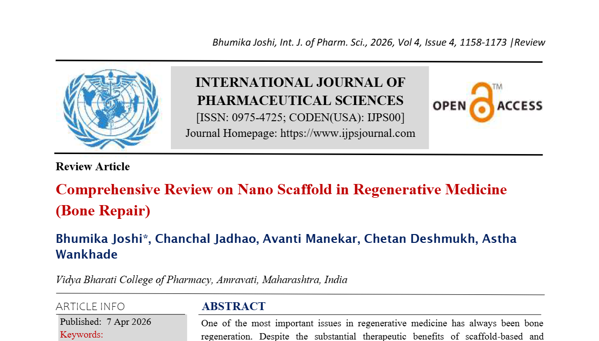 Comprehensive Review on Nano Scaffold in Regenerative Medicine (Bone Repair)  