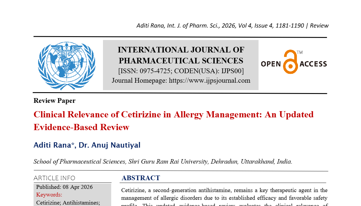 Clinical Relevance of Cetirizine in Allergy Management: An Updated Evidence-Based Review