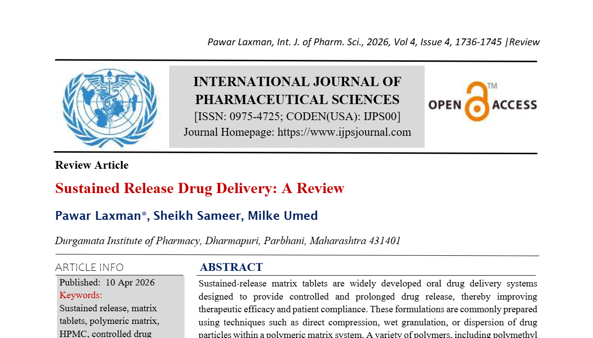 Sustained Release Drug Delivery: A Review  