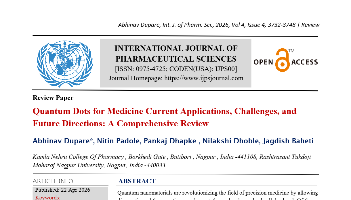 Quantum Dots for Medicine Current Applications,  Challenges, and Future Directions: A Comprehensive Review