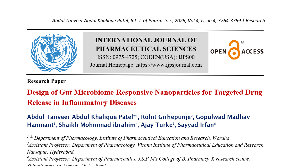 Design of Gut Microbiome-Responsive Nanoparticles for Targeted Drug Release in Inflammatory Diseases.