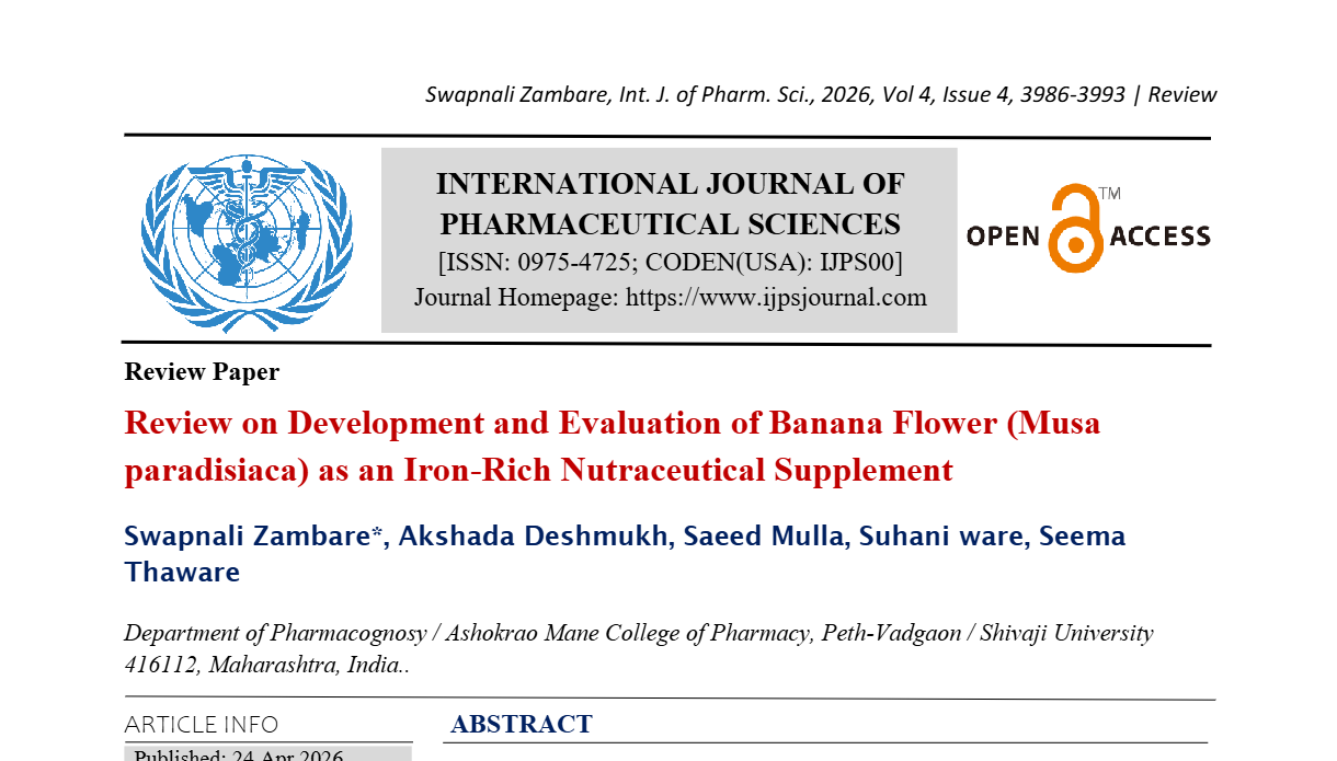 Review on“Development and Evaluation of Banana Flower (Musa paradisiaca ...