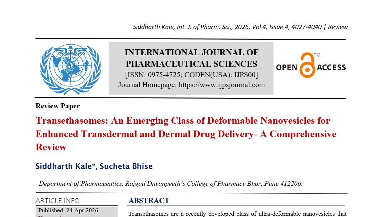 Transethasomes: An Emerging Class of Deformable Nanovesicles for Enhanced Transdermal and Dermal Drug Delivery- A Comprehensive Review