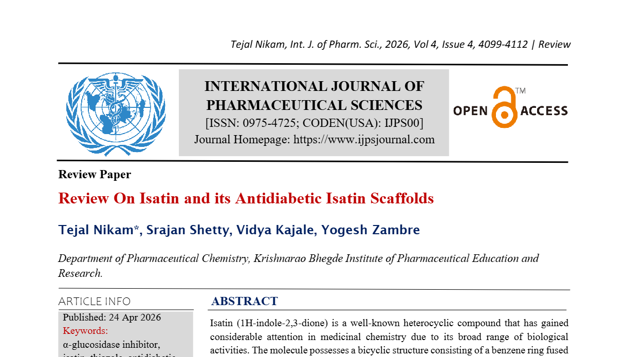 Review on Isatin and its Antidiabetic Isatin scaffolds