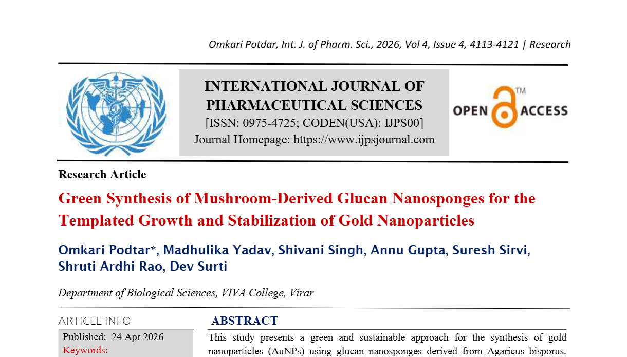 Green Synthesis of Mushroom-Derived Glucan Nanosponges for the Templated Growth and Stabilization of Gold Nanoparticles