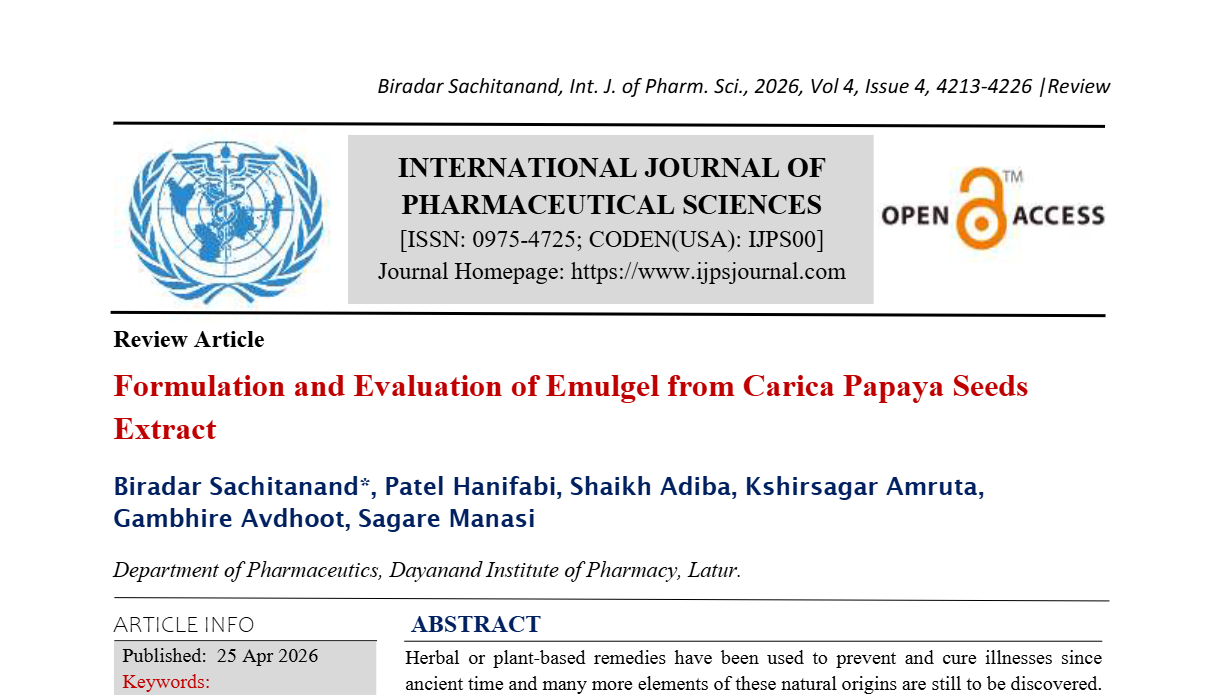 Formulation and Evaluation of Emulgel from Carica Papaya Seeds Extract