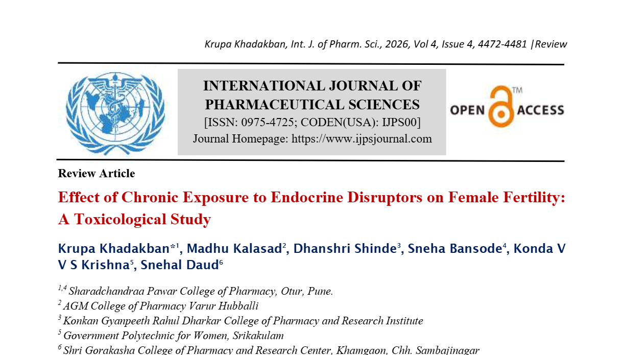 Effect of Chronic Exposure to Endocrine Disruptors on Female Fertility: A Toxicological Study