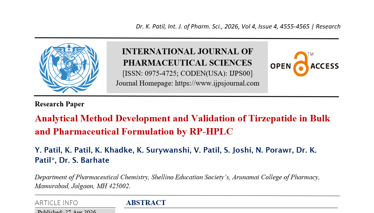 Analytical Method Development and Validation of Tirzepatide in Bulk and Pharmaceutical Formulation by RP-HPLC