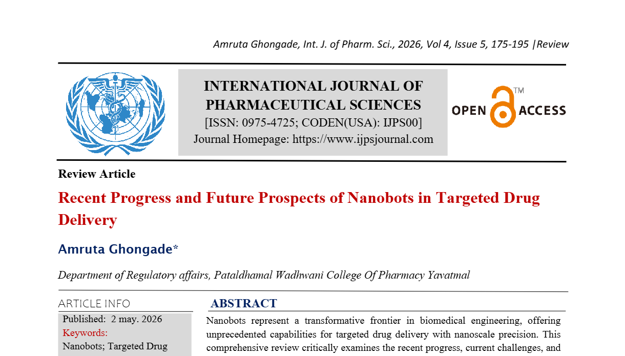 Recent Progress and Future Prospects of Nanobots in Targeted Drug Delivery