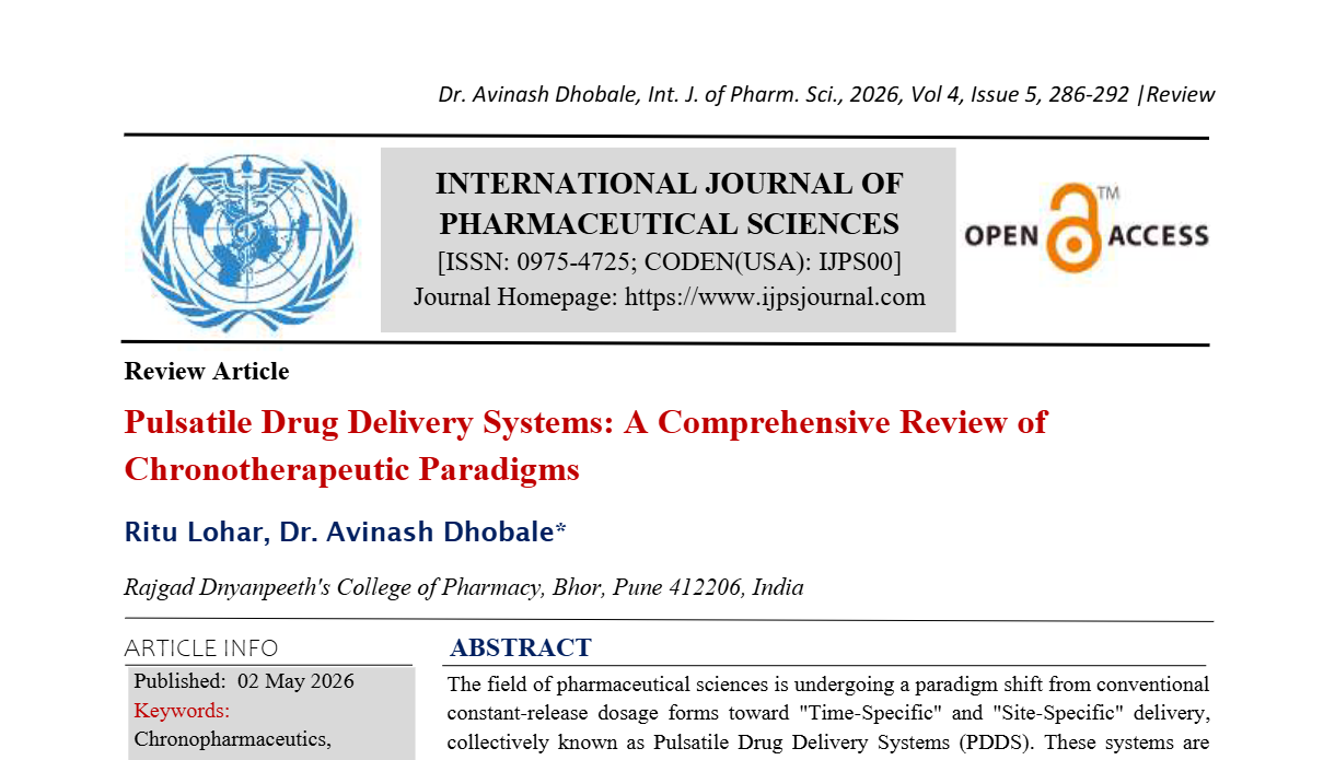 Pulsatile Drug Delivery Systems: A Comprehensive Review of Chronotherapeutic Paradigms