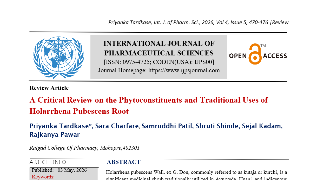 A Critical Review on the Phytoconstituents and Traditional Uses of Holarrhena Pubescens Root