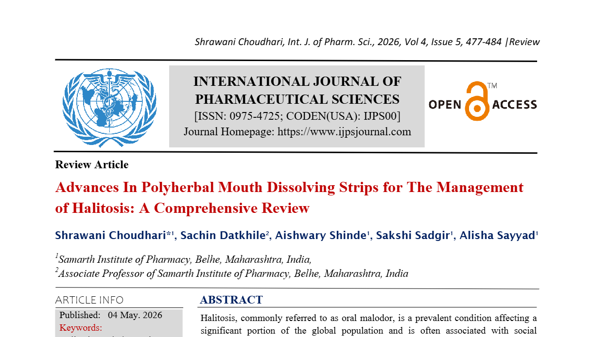 Advances In Polyherbal Mouth Dissolving Strips for The Management of Halitosis: A Comprehensive Review