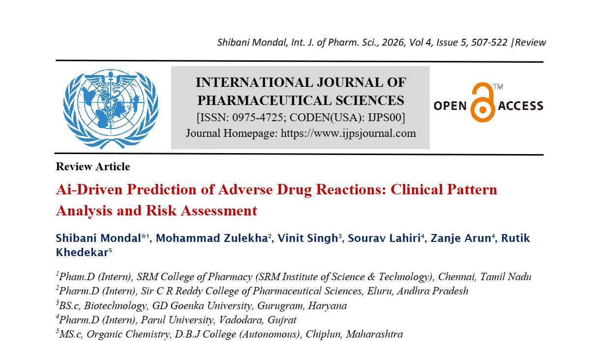 Ai-Driven Prediction of Adverse Drug Reactions: Clinical Pattern Analysis and Risk Assessment