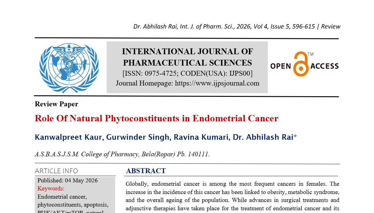 Role Of Natural Phytoconstituents in Endometrial Cancer