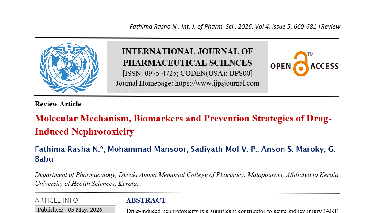 Molecular Mechanism, Biomarkers and Prevention Strategies of Drug-Induced Nephrotoxicity