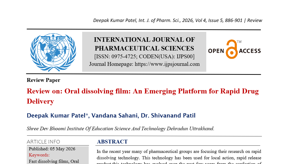 Review on: Oral dissolving film: An Emerging Platform for Rapid Drug  Delivery