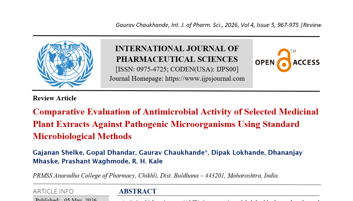 Comparative Evaluation of Antimicrobial Activity of Selected Medicinal Plant Extracts Against Pathogenic Microorganisms Using Standard Microbiological Methods