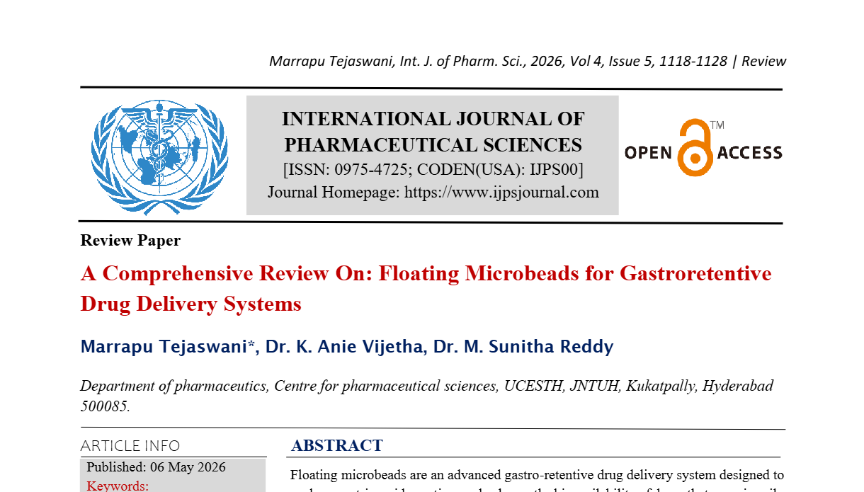 A Comprehensive Review On: Floating Microbeads for Gastroretentive Drug Delivery Systems