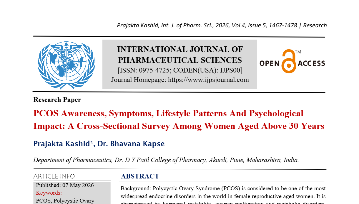 PCOS Awareness, Symptoms, Lifestyle Patterns And Psychological Impact: A Cross-Sectional Survey Among Women Aged Above 30 Years